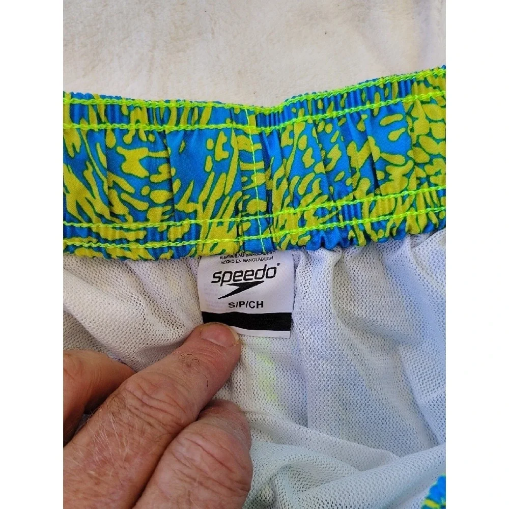 Speedo Blue‎ and Lime Pineapple Print Swim Shorts 1384